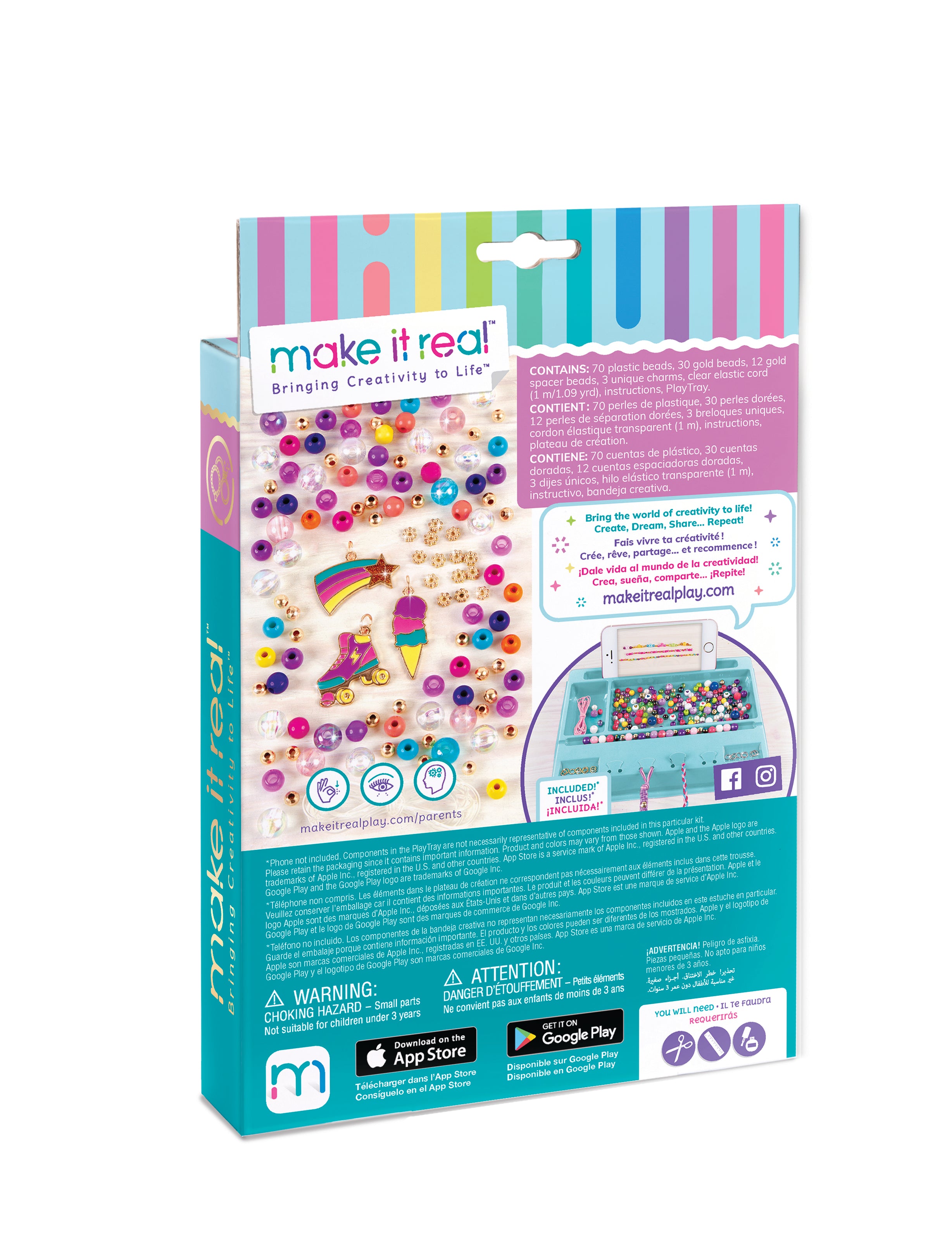 Make It Real Rainbow Dream Jewellery Charm Bracelet Creative DIY Bead Kit Make It Real Rainbow Dream Jewellery Charm Bracelet Creative DIY Bead Kit